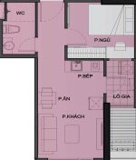 Mặt bằng căn hộ 1 phòng ngủ vinhomes hạ long xanh